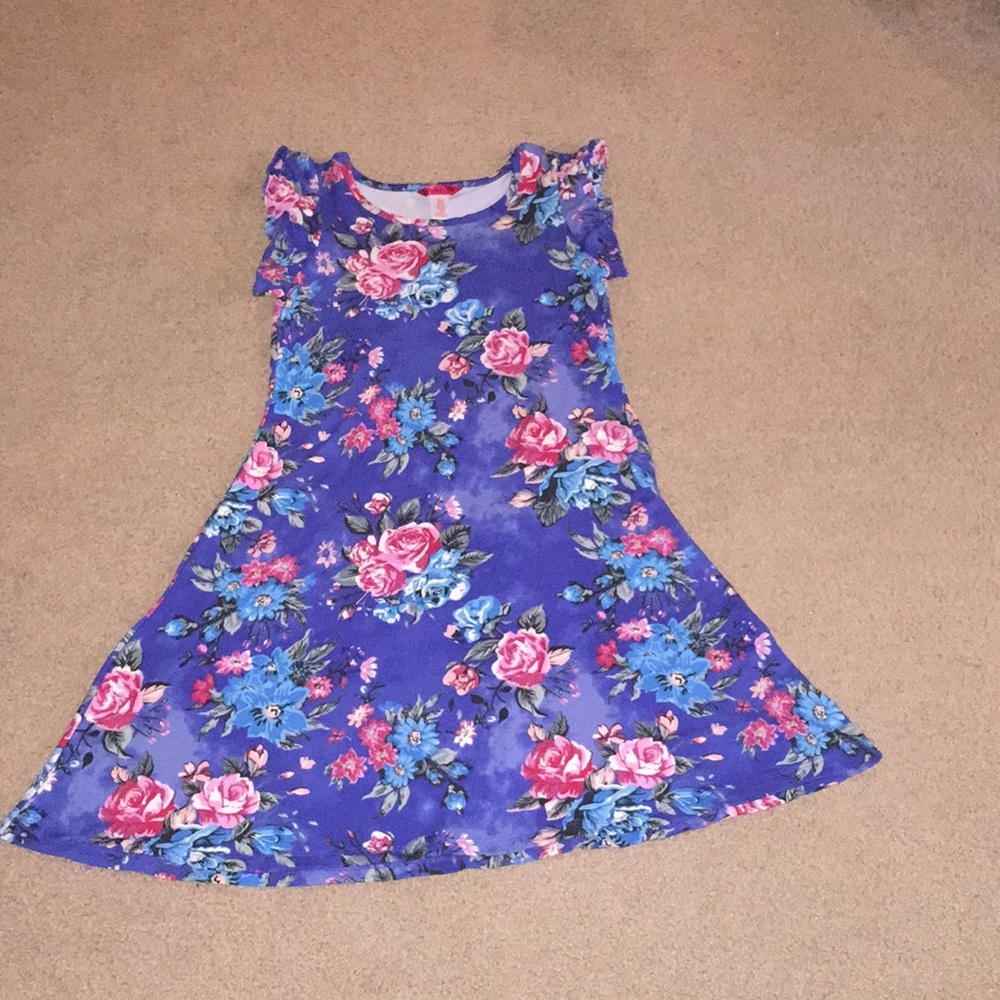 Blue dress with flowers design